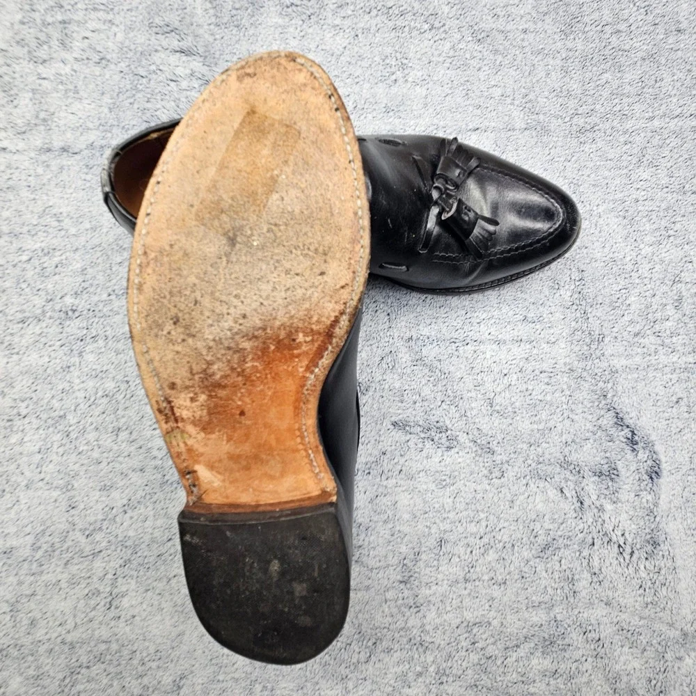 Vintage Allen Edmonds Grayson Calfskin Leather Loafers Mens 7.5D Black Shoes USA